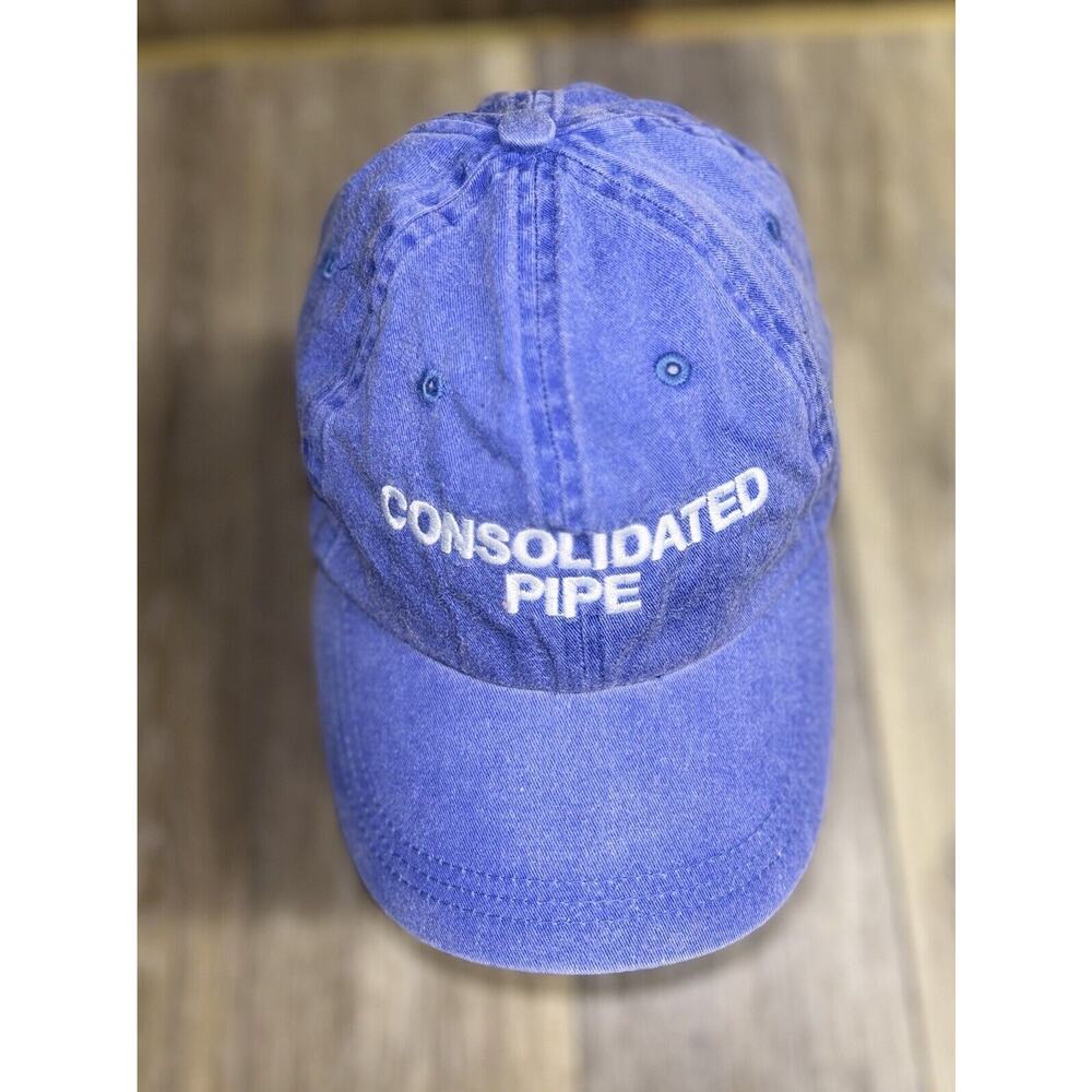 Consolidated Pipe Blue White Baseball Hat Cap Adjustable Embroidered Vintage